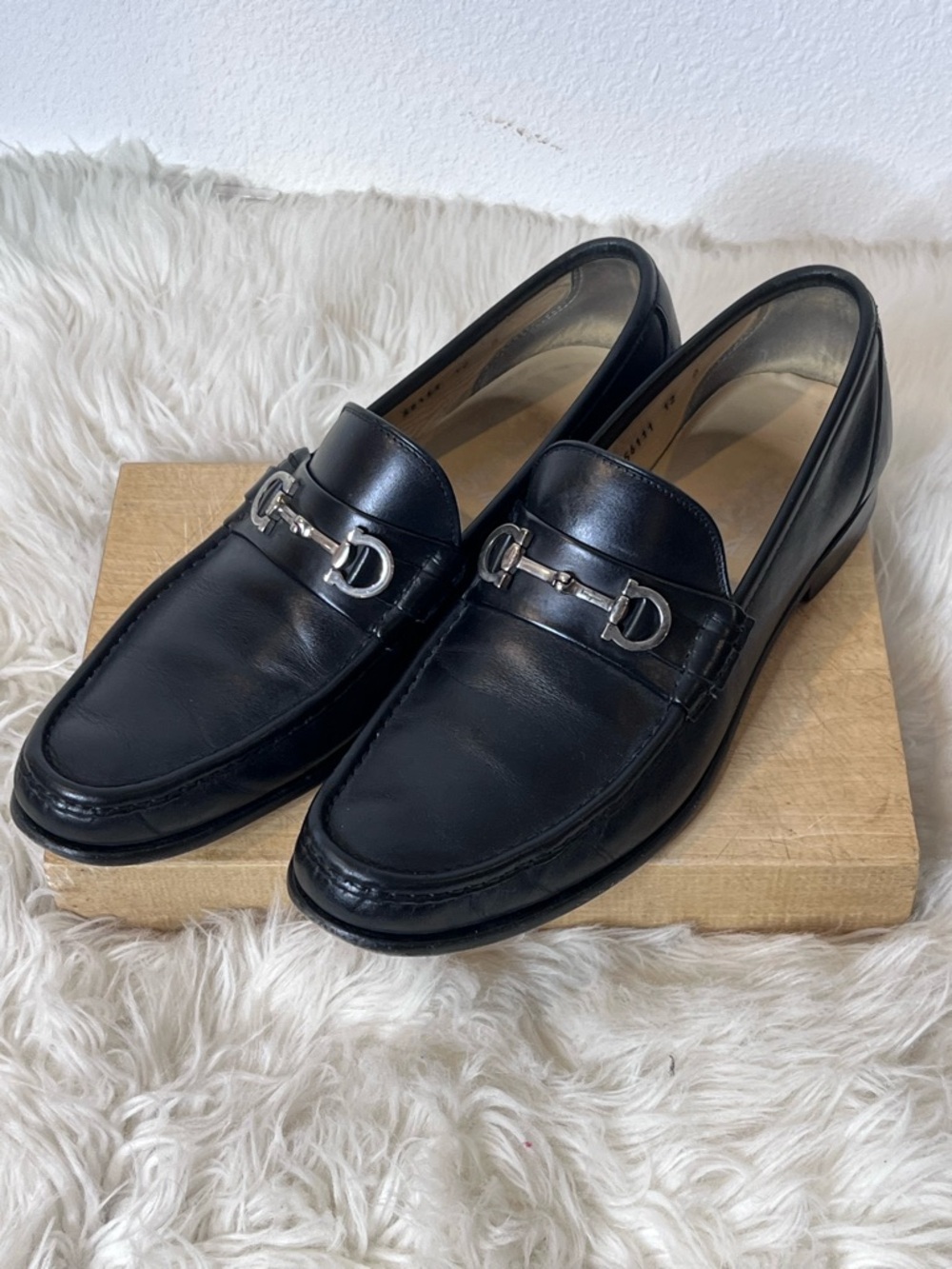 Salvatore Ferragamo Black Leather Bit Loafers